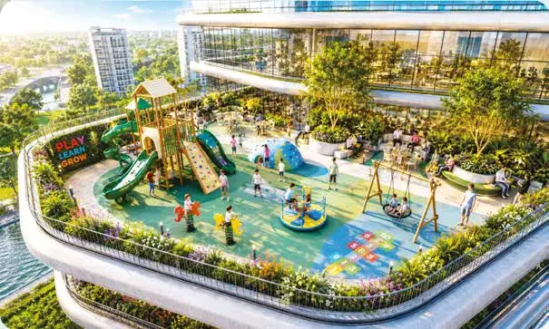 Brochure concept of a landscaped children’s play terrace