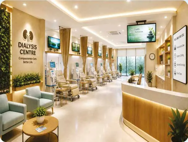 Proposed dialysis centre with dedicated treatment stations